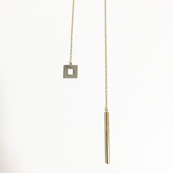 ■square & line necklace■ スクエア＆ラインネックレス 