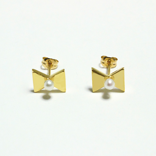 ribbon pearl pierce(リボンパールピアス)