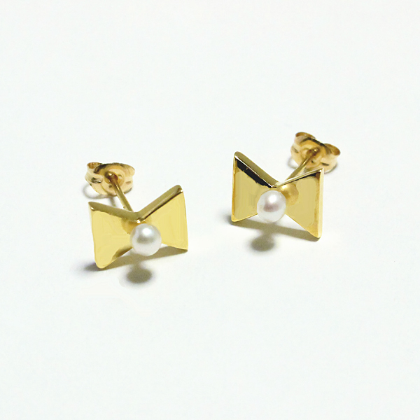 ribbon pearl pierce(リボンパールピアス)