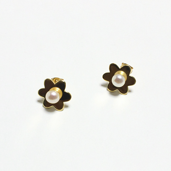 flower pearl pierce(フラワーパールピアス)