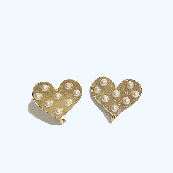 ■heart pearl earrring■ ハートパールイヤリング 