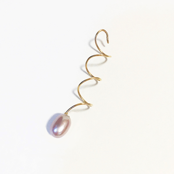 ■spiral pearl pierce■～pink～ スパイラルパールピアス～ピンク～ 